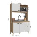 Ver imagem 4 de Armário de Cozinha Compacta Fidelitá Malta 122cm 4 Portas 1 Gaveta sem Tampo e Fundo