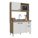 Ver imagem 3 de Armário de Cozinha Compacta Fidelitá Malta 122cm 4 Portas 1 Gaveta sem Tampo e Fundo