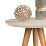 Mesa Apoio Redonda Classic Pés Palito Decorativa Off White - Cal Móveis - 3