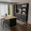 Ver imagem 2 de Cozinha Retrô 5 Peças Preto/marfim