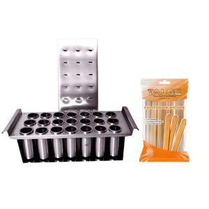 Forma De Alumínio Picolé Redondo 21 Cavidades + Palitos