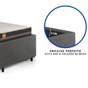 Ver imagem 2 de Base Box Cama Solteiro Sapateira Courino Linho Cinza e Colchão Bogota Inducol 88x188