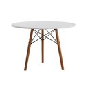 Ver imagem 2 de Mesa de Jantar 3 Pés em Madeira Isabella Tampo Redondo 80cm Branco