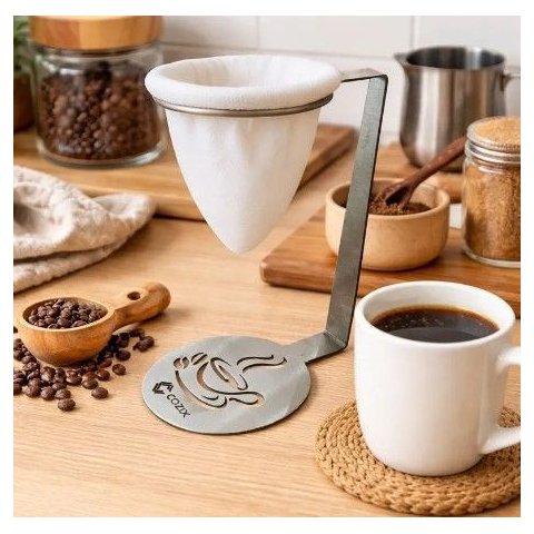 Mini Coador de Café de Mesa Individual em Inox Cozix