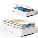 Ver imagem 1 de Cama Box Baú com Colchão de Molas Ensacadas Double Face Pillow Euro Alfa Probel Solteiro 88cm