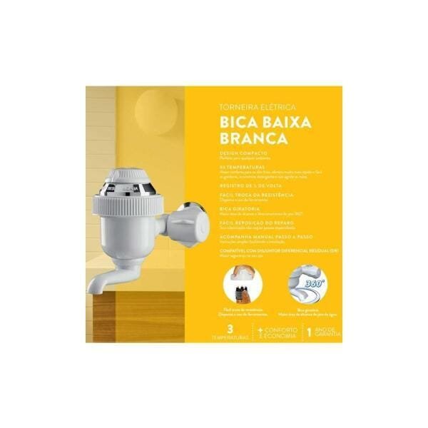 Torneira Eletrica 127V 4400W De Parede Com Resistência Extra - 2
