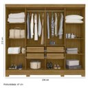 Ver imagem 2 de Guarda Roupa 8 Portas 4 Gavetas 2,36cm  Moval Diplomata Freijo / Off White