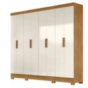 Ver imagem 3 de Guarda Roupa 8 Portas 4 Gavetas 2,36cm  Moval Diplomata Freijo / Off White