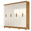 Ver imagem 3 de Guarda Roupa 8 Portas 4 Gavetas 2,36cm Moval Diplomata Freijo / Off White