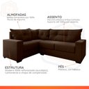 Ver imagem 6 de Estofado Sofá de Canto 5 Lugares Veneza com Espuma D-26 e Estrutura de Eucalipto