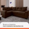 Estofado Sofá de Canto 5 Lugares Veneza com Espuma D-26 e Estrutura de Eucalipto - 2