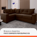 Ver imagem 2 de Estofado Sofá de Canto 5 Lugares Veneza com Espuma D-26 e Estrutura de Eucalipto
