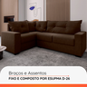 Estofado Sofá de Canto 5 Lugares Veneza com Espuma D-26 e Estrutura de Eucalipto - 2