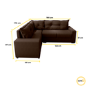 Ver imagem 7 de Estofado Sofá de Canto 5 Lugares Veneza com Espuma D-26 e Estrutura de Eucalipto