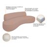 Sofá Curvo 120cm 2 Lugares e 1 Poltrona Orgânico Escritório Recepção Sala Amsterdã Linho Rose - Amar - 5