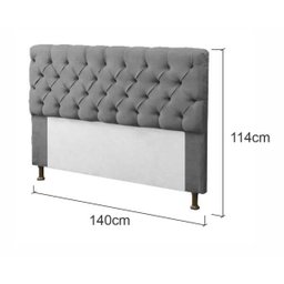 Cabeceira Mirage para Cama Box Casal 140cm com Capitonê:Cinza - 2