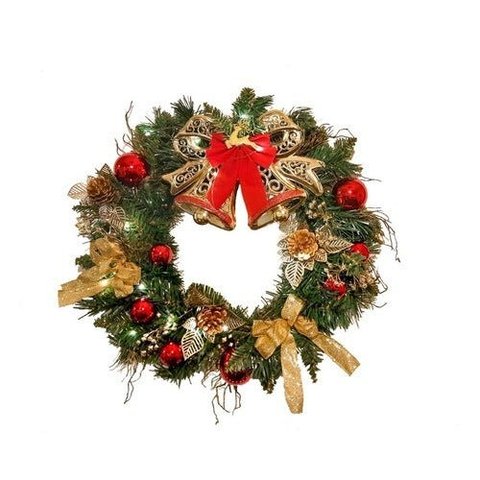 Guirlanda De Natal Decorada Luzes De Led 50 cm x 50 cm Luxo