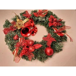 GUIRLANDA DE NATAL DECORADA LUZES DE LED 45 CM X 45 CM LUXO - 5