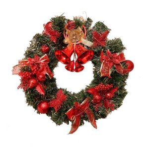 GUIRLANDA DE NATAL DECORADA LUZES DE LED 45 CM X 45 CM LUXO
