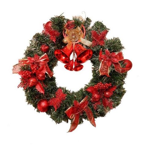 GUIRLANDA DE NATAL DECORADA LUZES DE LED 45 CM X 45 CM LUXO