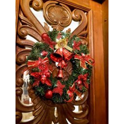 GUIRLANDA DE NATAL DECORADA LUZES DE LED 45 CM X 45 CM LUXO - 6