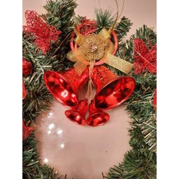 GUIRLANDA DE NATAL DECORADA LUZES DE LED 45 CM X 45 CM LUXO - 4