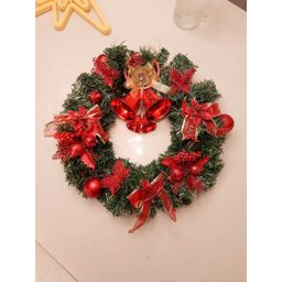 GUIRLANDA DE NATAL DECORADA LUZES DE LED 45 CM X 45 CM LUXO - 2