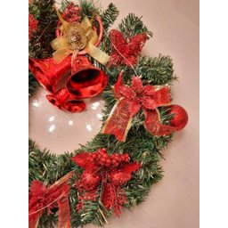 GUIRLANDA DE NATAL DECORADA LUZES DE LED 45 CM X 45 CM LUXO - 3