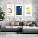 Ver imagem 1 de Kit 3 Quadros Grandes Miró Collection I 60x48cm:moldura Branca