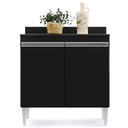 Ver imagem 7 de Balcão Gabinete 80cm 2 Portas Hawai Preto - Lumil Móveis