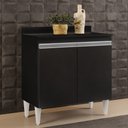 Ver imagem 3 de Balcão Gabinete 80cm 2 Portas Hawai Preto - Lumil Móveis