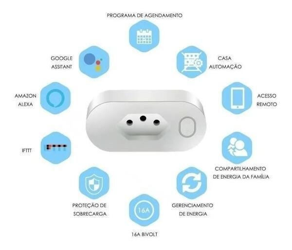 Tomada Inteligente Wifi Lig/Desl App Celular Alexa G.Home - 4