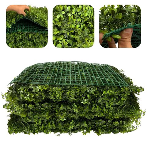 19 Tapete Verde Artificial Premium para Parede 3D Jardim Vertical e Muro Decorativo
