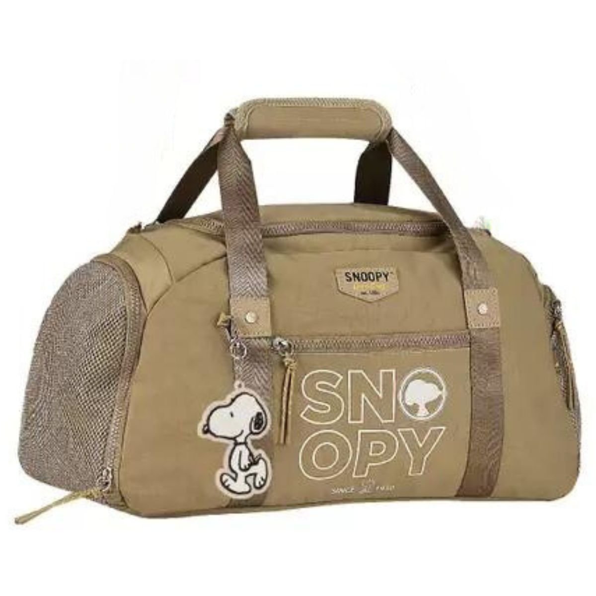 Bolsa Sacola de Mão e Transversal Viagem Academia Snoopy Bege Semax - 2