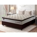 Ver imagem 1 de Conjunto Cama Box Casal c/ Molas Ensacadas New York Marrom 138x188x73