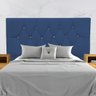 Cabeceira Cama Box Estofada Solteiro 90 Cm Suede Anitta:azul Marinho - 1