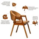 Ver imagem 3 de Kit 6 Cadeiras Sala de Jantar Premium com Braço Madeira Maciça Movellu Home