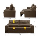 Ver imagem 2 de Sofá Retrátil 3 Lugares com Molas 1,80m Laila Suede Marrom