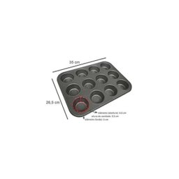 Assadeira Forma Antiaderente Cupcake Bolinho 12 Cavidades - 1