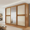 Ver imagem 1 de Roupeiro com Espelho 242cm 3 Portas 6 Gavetas Canadá Bianchi Nature Off White