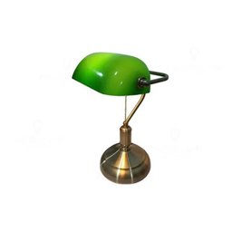 Abajur Clássico Banqueiro Estilo Inglês Verde e Ouro Velho - 4