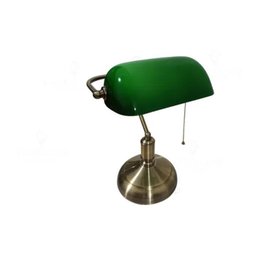 Abajur Clássico Banqueiro Estilo Inglês Verde e Ouro Velho - 5