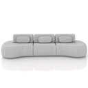 Ver imagem 3 de Sofá 5 Lugares Orgânico para Sala Living 366cm Vasti M03 Linho Cinza - Lyam Decor