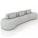 Ver imagem 1 de Sofá 5 Lugares Orgânico para Sala Living 366cm Vasti M03 Linho Cinza - Lyam Decor