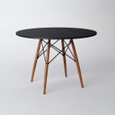 Ver imagem 3 de Conjunto de Mesa 4 Cadeiras Brancas Eames Eiffel 110cm Base Madeira Tampo Preto