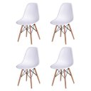 Ver imagem 5 de Conjunto de Mesa 4 Cadeiras Brancas Eames Eiffel 110cm Base Madeira Tampo Preto