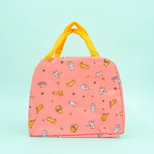 Bolsa Marmita Térmica Estampada para Trabalho e Faculdade:gatinhos Rosa