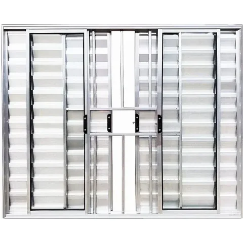 Janela de Aluminio Veneziana 6 Folhas com Grade Linha Leve:1,00 X 1,20/brilhante