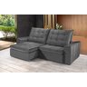 Sofá Retrátil e Reclinável 2,30m Estilo Estofados - Cancún com Softgel D33 "cinza" - 1