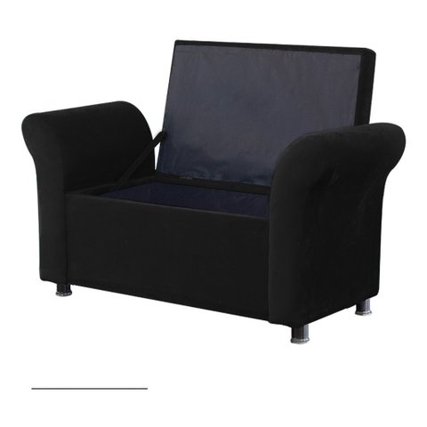 Recamier Bau Egeo 195 X 51 Courino Preto - Dominic Decor